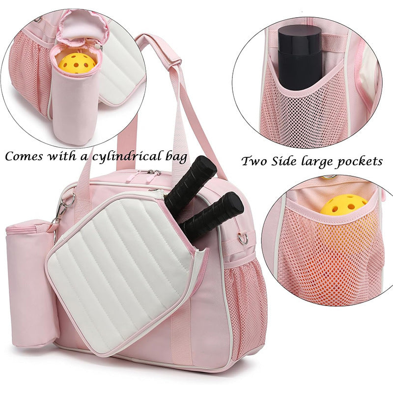 Waterproof Pickleball Bag Tote Shoulder Bag with Cooler Bag and Ball Bag 3-Piece Set