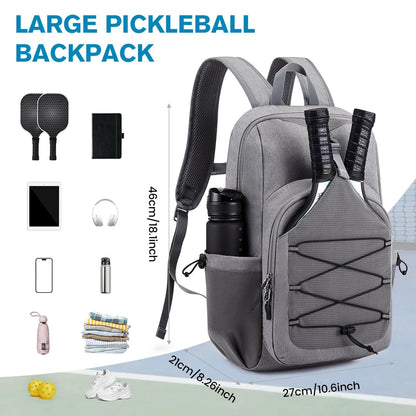 Pickleball racket backpack with hook